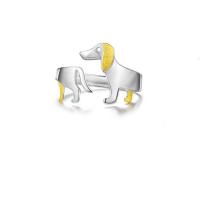 Messing fingerring, Hund, forgyldt, mode smykker & Unisex, platin farve, Solgt af PC