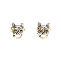 Mässing Stud Örhänge, Hund, plated, mode smycken & Unisex, guld, Säljs av Par