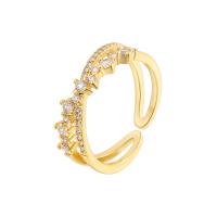 Kubieke Circonia Micro Pave Brass Ring, Messing, plated, micro pave zirconia & voor vrouw, meer kleuren voor de keuze, Verkocht door PC