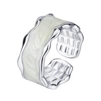 Mässing Finger Ring, plated, Unisex & epoxi klistermärke, silver, Säljs av PC