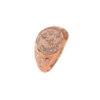 Zinklegering ringen, Zinc Alloy, rose goud plated, mode sieraden & voor vrouw & met strass, rose goud kleur, 17mm, Verkocht door PC