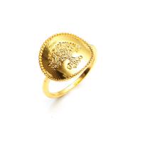 Zinc Alloy fingerring, guldfarve belagt, mode smykker & for kvinde, gylden, 17mm, Solgt af PC