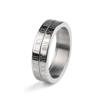 Bague acier titane, poli, bijoux de mode & unisexe & normes différentes pour le choix, couleur originale, protéger l'environnement, sans nickel, plomb et cadmium, 6.50mm, Vendu par PC