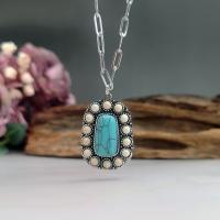 Zinklegering halskettingen, Zinc Alloy, met Synthetische Turquoise, met 5cm extender keten, antiek zilver plated, Vintage & mode sieraden & voor vrouw, gemengde kleuren, nikkel, lood en cadmium vrij, Lengte Ca 45 cm, Verkocht door PC