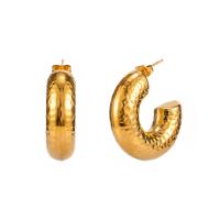 Stainless Steel Stud Earrings 304 Stainless Steel 18K gold plated fashion jewelry & for woman golden Sold By Pair