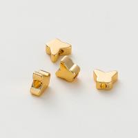 Perline vuote in ottone, Farfalla, placcato, DIY, nessuno, 2.50x5x6mm, Foro:Appross. 1.5mm, Venduto da PC