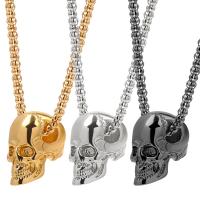 Zink Alloy Halsband, Skull, plated, Halloween smycken gåva & för människan, fler färger för val, Längd Ca 23.6 inch, Säljs av PC