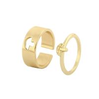 Zinc Alloy Ring Set plated 2 pieces & fashion jewelry & for woman 17.5mm Sold By Set