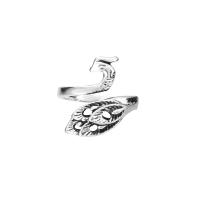 Zinklegering ringen, Zinc Alloy, silver plated, mode sieraden & voor vrouw, zilver, 19*15.5mm, Verkocht door PC