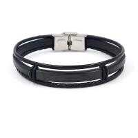 PU cavo bracciali, 304 acciaio inox, with PU, placcato, gioielli di moda & per la donna, nessuno, 12mm, Lunghezza 22 cm, Venduto da PC