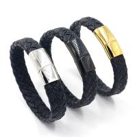 PU cavo bracciali, with Titantium acciaio, gioielli di moda & per la donna, nessuno, 14mm, Lunghezza 22 cm, Venduto da PC