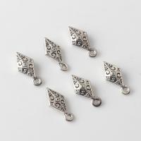 Sinc Alloy Pendants, Rhombus, dath airgid antique plátáilte, seanré & DIY, nicil, luaidhe & caidmiam saor in aisce, 7x16mm, Thart 100ríomhairí pearsanta/Mála, Díolta De réir Mála