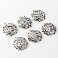 Zink Alloy Flat Runda hängen, Flat Round, antik silver pläterad, Vintage & DIY & ihålig, nickel, bly och kadmium gratis, 25x25mm, Ca 100PC/Bag, Säljs av Bag