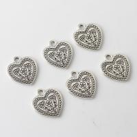 Pendentifs coeur en alliage de zinc, Placage de couleur argentée, Vintage & DIY, protéger l'environnement, sans nickel, plomb et cadmium, 16x17mm, Environ 100PC/sac, Vendu par sac