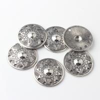 Zinklegierung Schmuckverbinder, flache Runde, antik silberfarben plattiert, Vintage & DIY & 1/5-Schleife, frei von Nickel, Blei & Kadmium, 26x26mm, ca. 100PCs/Tasche, verkauft von Tasche