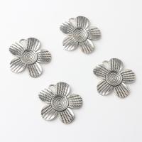 Pendentifs fleurs en alliage de zinc, Placage de couleur argentée, Vintage & DIY, protéger l'environnement, sans nickel, plomb et cadmium, 35mm, Environ 100PC/sac, Vendu par sac