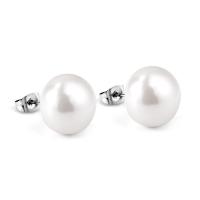 Stainless Steel Stud Earrings 304 Stainless Steel with Plastic Pearl Vacuum Ion Plating fashion jewelry & for woman Sold By Pair