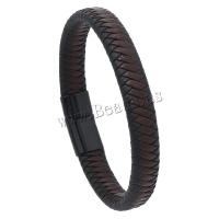 PU Leather Cord Bracelets zinc alloy magnetic clasp plated vintage & for man Length 21.5 cm Sold By PC