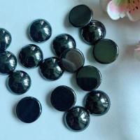 Πολύτιμος λίθος Cabochon, Γύρος, DIY, μαύρος, 18mm, 100PCs/τσάντα, Sold Με τσάντα