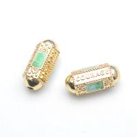 Grânulos de espaçador latão, cobre, cromado de cor dourada, DIY & esmalte, verde, níquel, chumbo e cádmio livre, 8x20mm, vendido por PC