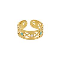 Emaille Rostfreier Edelstahl Fingerring, 304 Edelstahl, plattiert, Modeschmuck & für Frau, goldfarben, verkauft von PC