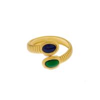 Emaille Rostfreier Edelstahl Fingerring, 304 Edelstahl, plattiert, Modeschmuck & für Frau, goldfarben, verkauft von PC