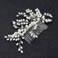 Decorative Hair Combs Brass with Crystal & Plastic Pearl fashion jewelry & for woman nickel lead & cadmium free Sold By PC