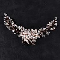 Decorative Hair Combs Zinc Alloy with Crystal & Plastic Pearl fashion jewelry & for woman nickel lead & cadmium free Sold By PC