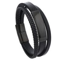 PU cavo bracciali, with lega in zinco, placcato, Vintage & per l'uomo, nessuno, Lunghezza Appross. 18-23 cm, Venduto da PC