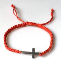 Cadena pulseras tejidas, Cordón de nudo, con acero inoxidable 304, Cruces, Joyería & unisexo & ajustable, más colores para la opción, longitud aproximado 16-28 cm, Vendido por UD