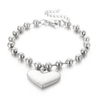 Fashion Stainless Steel Jewelry Sets bracelet & necklace 304 Stainless Steel Heart Vacuum Ion Plating fashion jewelry & for woman Sold By PC