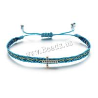 Bijoux bracelets de mode, cordon de polyester, fait à la main, style folk & réglable & pour femme & avec strass, plus de couleurs à choisir, Longueur Environ 16-28 cm, Vendu par PC