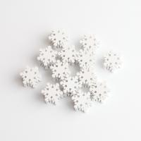 Spacer pärlor smycken, Schima Superba, Snowflake, DIY, vit, 22x12mm, Ca 100PC/Bag, Säljs av Bag