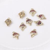 Kubik Zirkonium mikro bana Mässing hängande, Glass, plated, DIY & micro bana cubic zirconia, guld, nickel, bly och kadmium gratis, 13x8.50mm, Säljs av PC