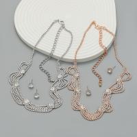 Zinklegering Sieraden Sets, Zinc Alloy, Ronde, 2 stuks & mode sieraden & voor vrouw & met strass, meer kleuren voor de keuze, nikkel, lood en cadmium vrij, Verkocht door Stel