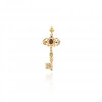 Cubic Zirconia Micro Pave Brass Pendant plated DIY & micro pave cubic zirconia gold Sold By PC