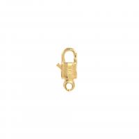 Brass-Clasp-Risultati, ottone, placcato, DIY, oro, 5x10.50x2.50mm, Venduto da PC