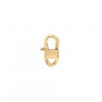 Brass-Clasp-Risultati, ottone, placcato, DIY, oro, 13.50x23x4.50mm, Venduto da PC