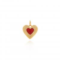 Messing hjerte Vedhæng, Heart, forgyldt, du kan DIY & emalje, flere farver til valg, 13.50x16x2mm, Solgt af PC