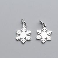 925 Sterling Silver Hänge, Snowflake, plated, DIY, silver, 14x12x1mm, Säljs av PC