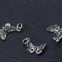 925 Sterling Sølv vedhæng, Butterfly, du kan DIY, oprindelige farve, 16x10x3mm, Solgt af PC