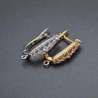 Brass Lever Back Earring Component plated DIY & micro pave cubic zirconia nickel lead & cadmium free Sold By PC