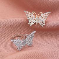 Brass Finger Ring with Cubic Zirconia Butterfly fashion jewelry & for woman nickel lead & cadmium free 18mm Sold By PC