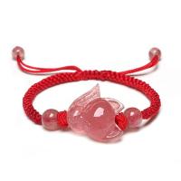 Strawberry Quartz Bracelet with Polyester Cord Fox & for woman Length Approx 7-10 Inch Sold By PC