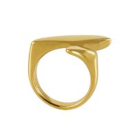 304 Nerūdijantis plienas Cuff Finger Ring, Geometrinis raštas, 18K paauksuotas, Bižuterijos & moters, 24x21mm, Dydis:7, Pardavė PC