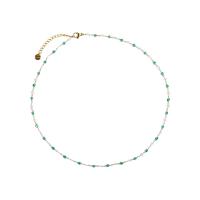 Collier d'acier titane, avec Cristal naturel, avec 5cm chaînes de rallonge, Placage de couleur d'or, bijoux de mode & pour femme, deux couleurs différentes, Vendu par 38 cm brin