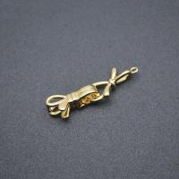 Brass Sieraden Sluitingen, Messing, gold plated, DIY, nikkel, lood en cadmium vrij, 7x31mm, Verkocht door PC