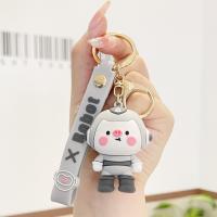 Zinc Alloy Key Clasp with Soft PVC Pig cute & multifunctional nickel lead & cadmium free Sold By PC