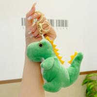 Fur Ball Pom Pom Keychain Zinc Alloy with Plush Dinosaur cute & multifunctional nickel lead & cadmium free Sold By PC