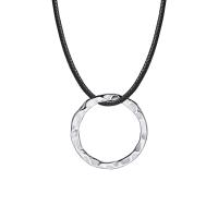 Collier de bijoux en acier inoxydable, Acier inoxydable 304, avec cordon en cuir, poli, bijoux de mode & unisexe & styles différents pour le choix, couleur originale, 32mm, Longueur Environ 23.62 pouce, Vendu par PC